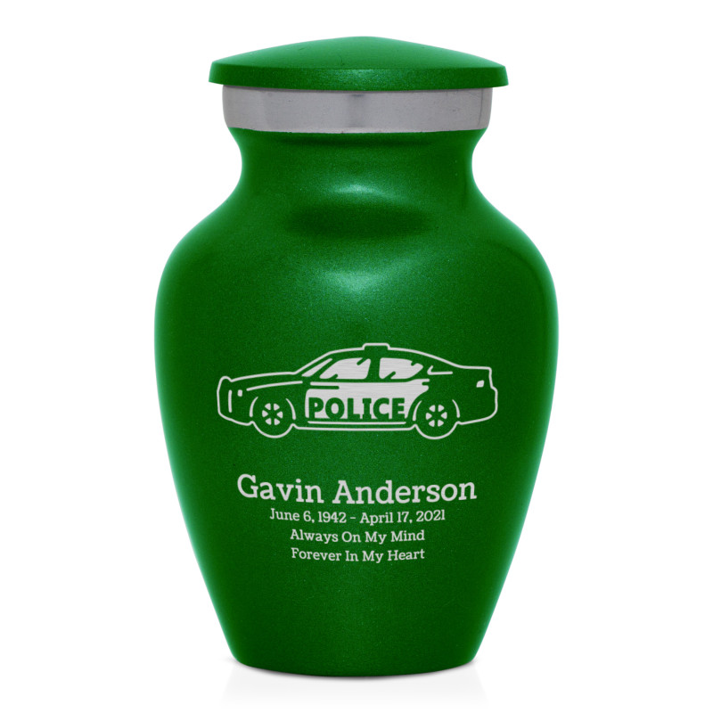Police Car Keepsake Urn - Shamrock Green