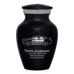 Police Car Keepsake Urn - Jet Black