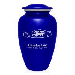Police Car Cremation Urn - Midnight Blue