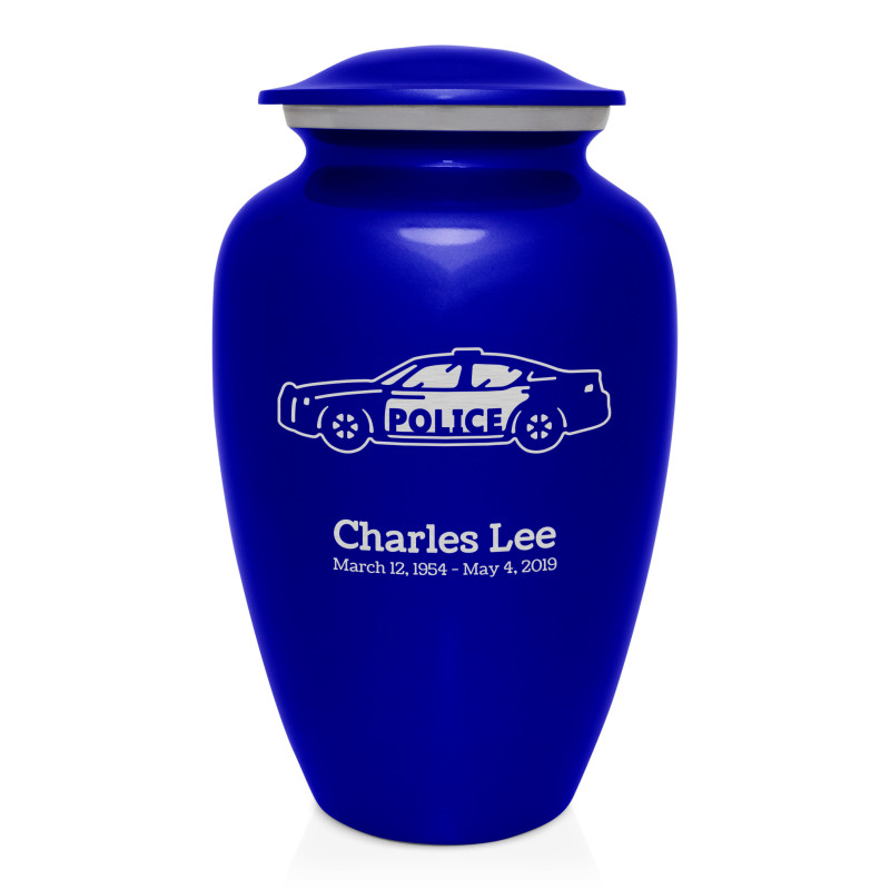 Police Car Cremation Urn - Midnight Blue