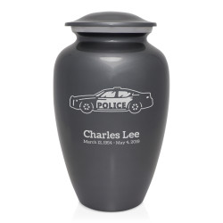 Police Car Cremation Urn - Gunmetal Gray