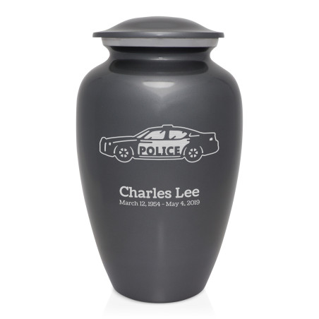 Police Car Cremation Urn - Gunmetal Gray