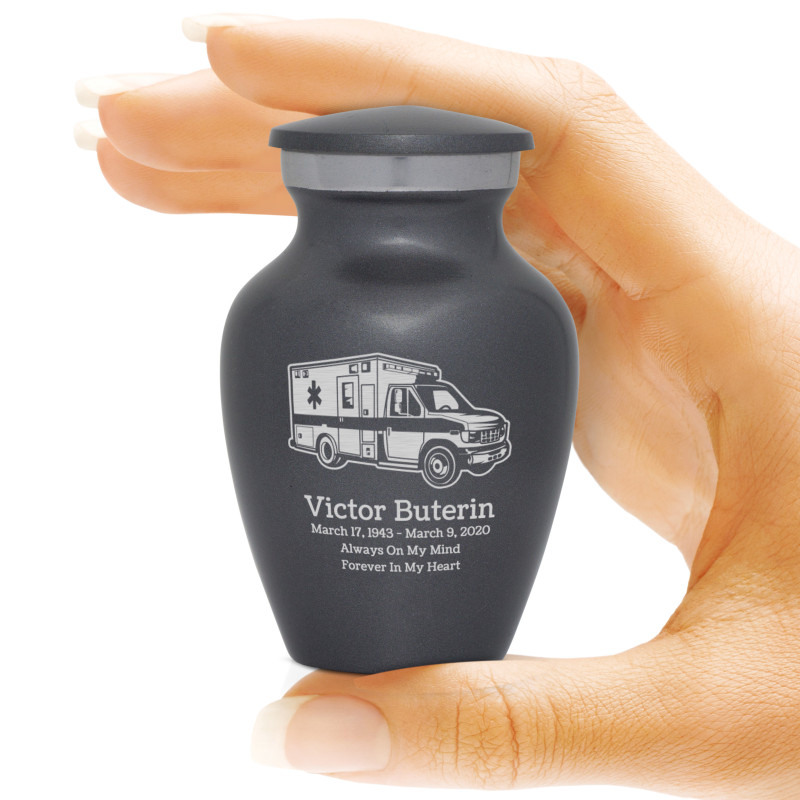 Ambulance Keepsake Urn - Gunmetal Gray