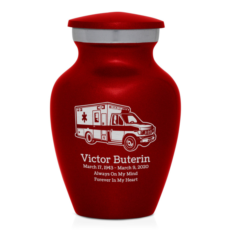 Ambulance Keepsake Urn - Ruby Red