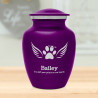Small Angel Wings Pet Cremation Urn - Purple Luster