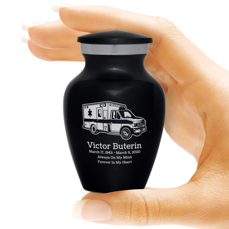 Ambulance Keepsake Urn - Jet Black
