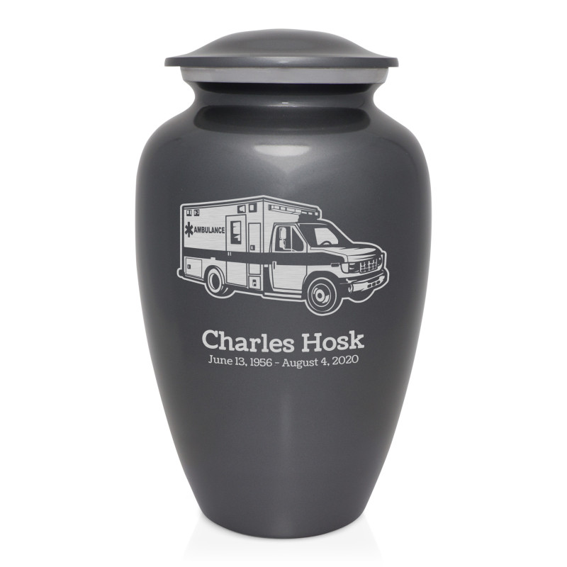 Ambulance Cremation Urn - Gunmetal Gray