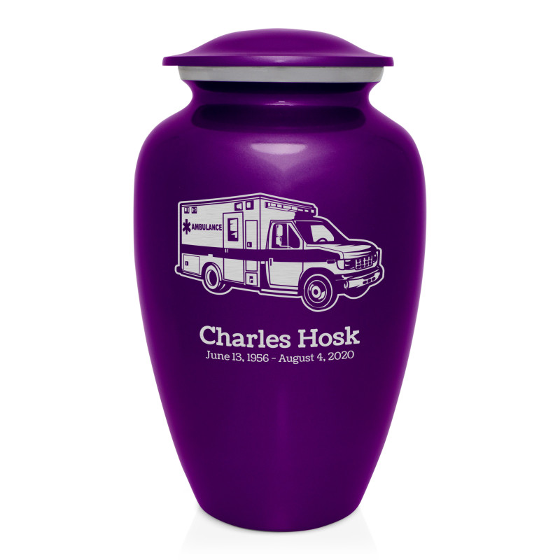 Ambulance Cremation Urn - Purple Luster