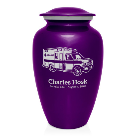 Ambulance Cremation Urn - Purple Luster