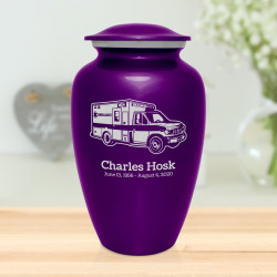 Ambulance Cremation Urn - Purple Luster