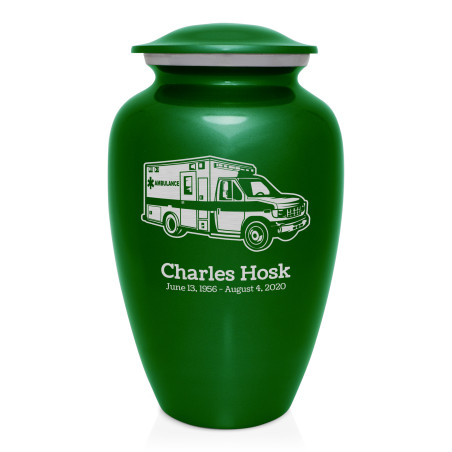 Ambulance Cremation Urn - Shamrock Green