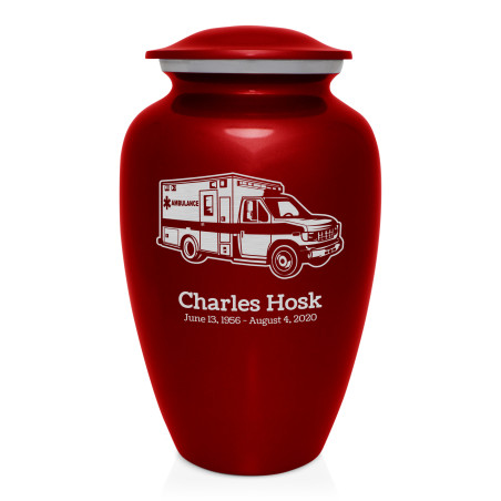 Ambulance Cremation Urn - Ruby Red