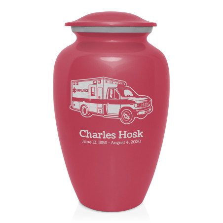 Ambulance Cremation Urn - Rose Pink