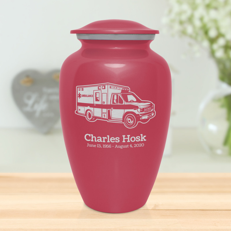 Ambulance Cremation Urn - Rose Pink