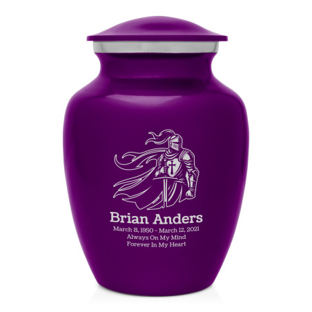 Knight Sharing Urn - Purple Luster