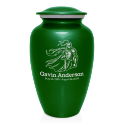 Knight Cremation Urn - Shamrock Green