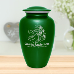 Knight Cremation Urn - Shamrock Green