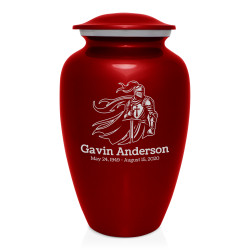 Knight Cremation Urn - Ruby Red