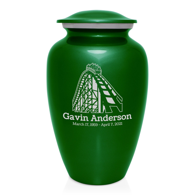 Roller Coaster Cremation Urn - Shamrock Green