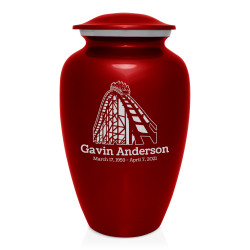 Roller Coaster Cremation Urn - Ruby Red