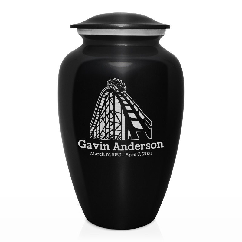 Roller Coaster Cremation Urn - Jet Black