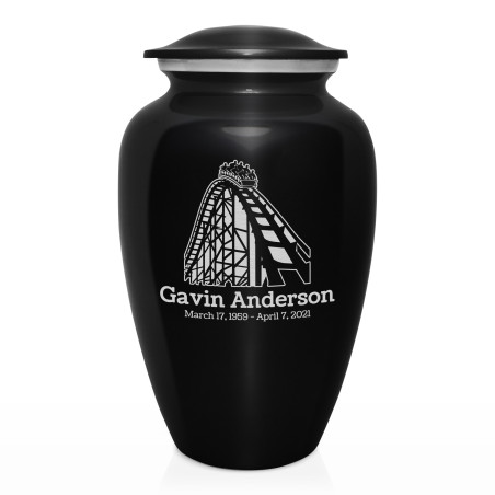Roller Coaster Cremation Urn - Jet Black