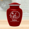 Dreaming Kitten Pet Cremation Urn - Ruby Red