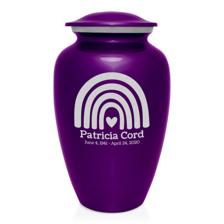 Rainbow Cremation Urn - Purple Luster