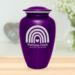 Rainbow Cremation Urn - Purple Luster