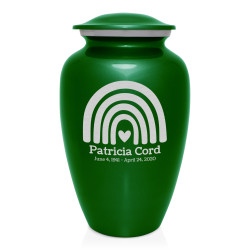 Rainbow Cremation Urn - Shamrock Green