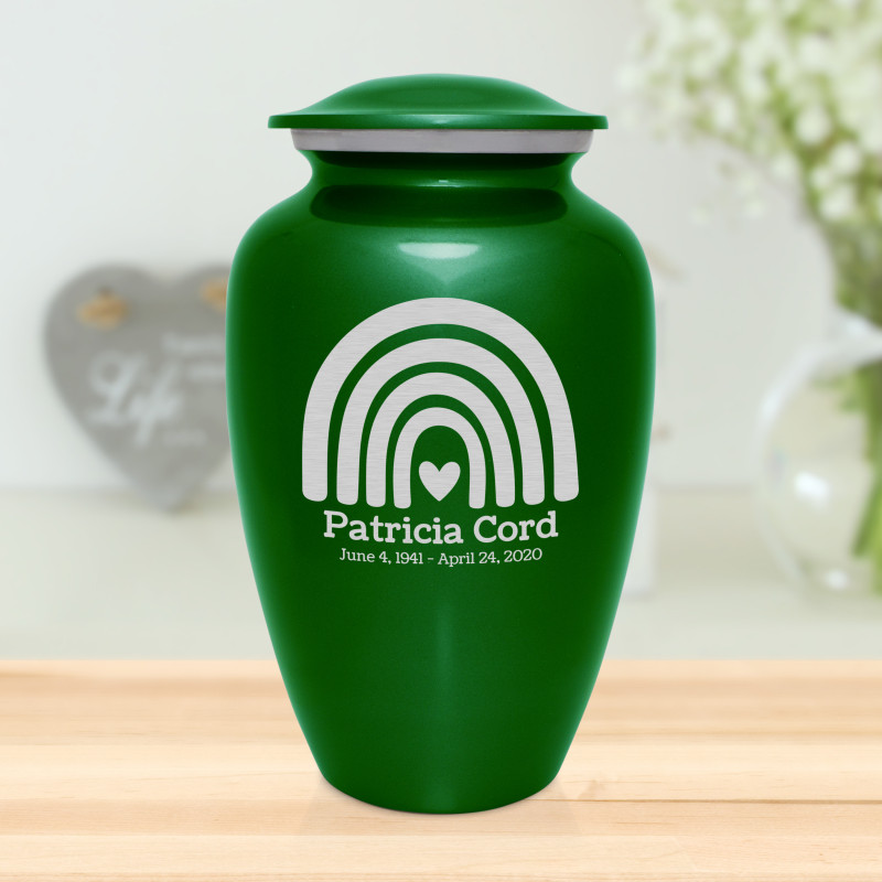 Rainbow Cremation Urn - Shamrock Green