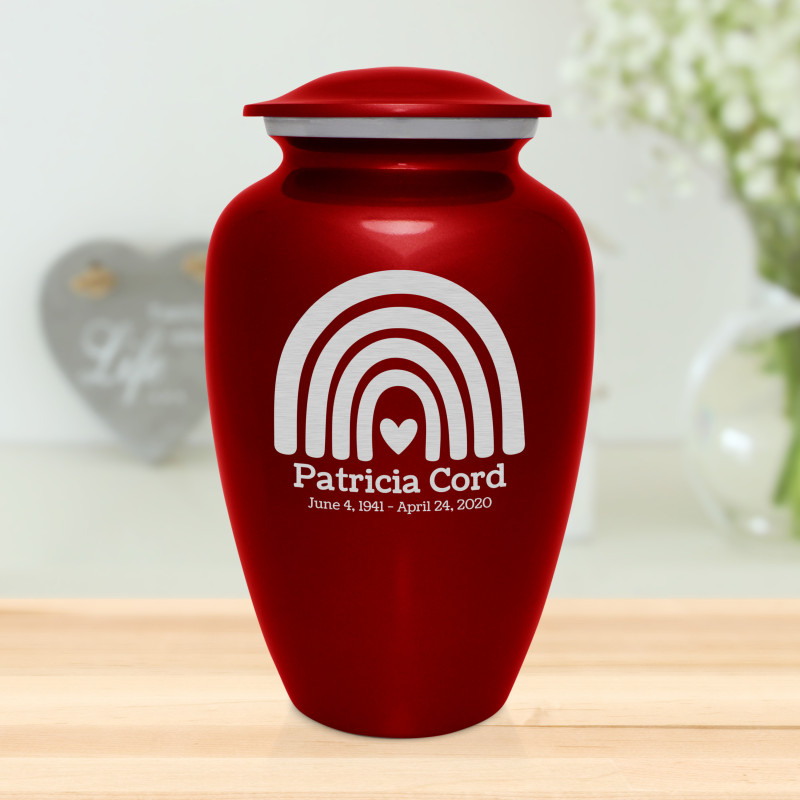 Rainbow Cremation Urn - Ruby Red