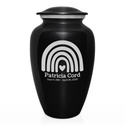 Rainbow Cremation Urn - Jet Black