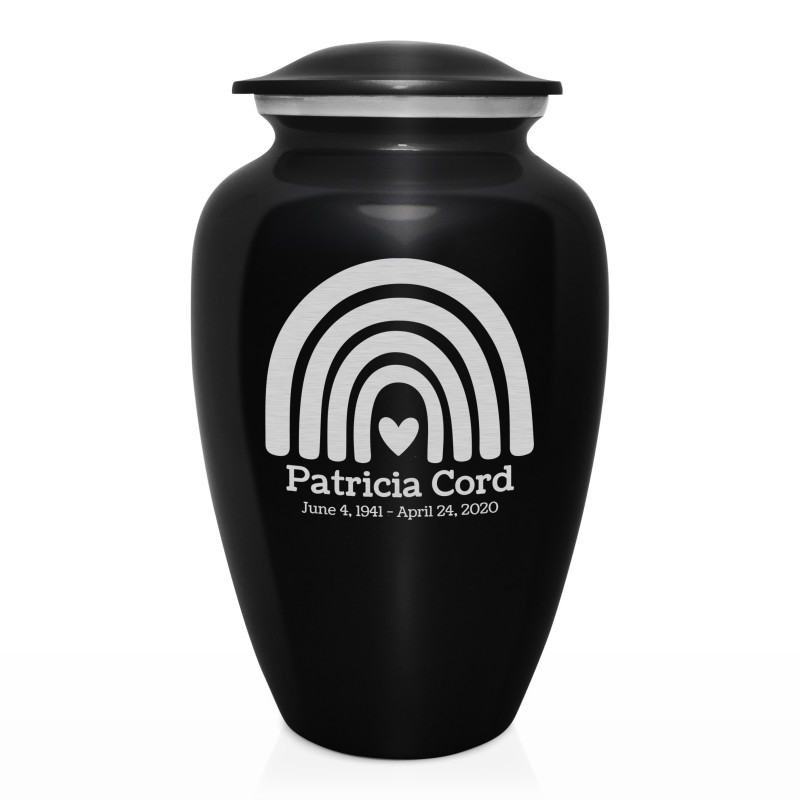 Rainbow Cremation Urn - Jet Black