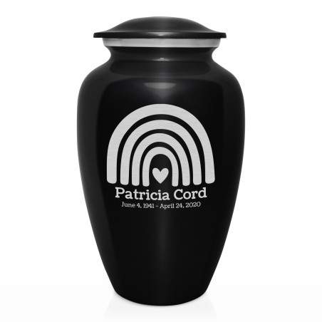 Rainbow Cremation Urn - Jet Black