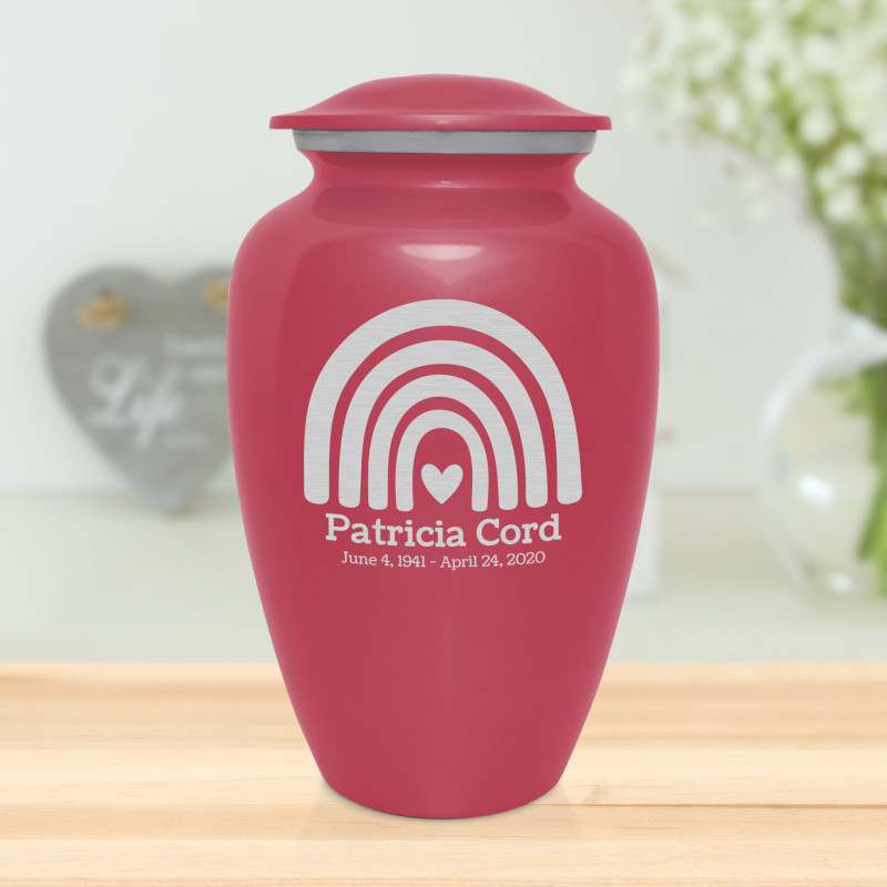 Rainbow Cremation Urn - Rose Pink