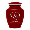 Loving Cat Cremation Urn - Ruby Red