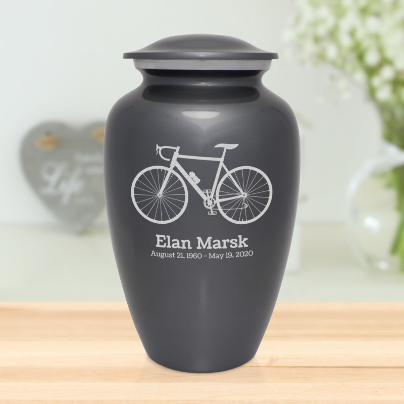 Bicycle Cremation Urn - Gunmetal Gray