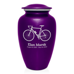 Bicycle Cremation Urn - Purple Luster