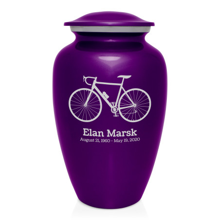 Bicycle Cremation Urn - Purple Luster