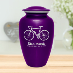 Bicycle Cremation Urn - Purple Luster