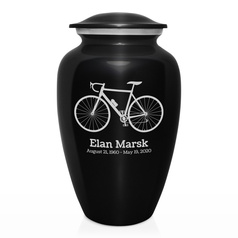 Bicycle Cremation Urn - Jet Black