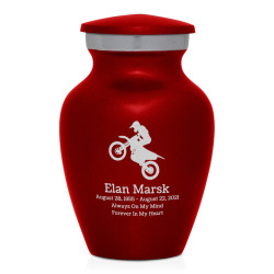 Dirt Bike Keepsake Urn - Ruby Red