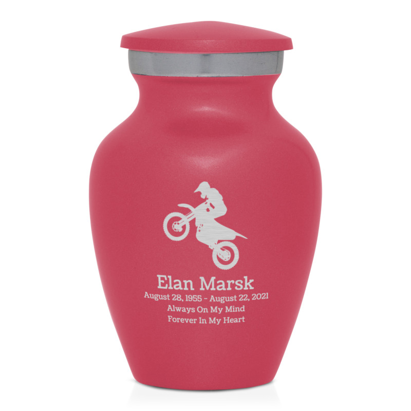 Dirt Bike Keepsake Urn - Rose Pink