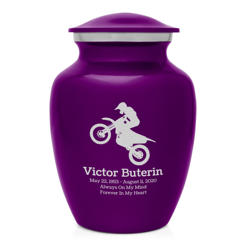 Dirt Bike Sharing Urn - Purple Luster