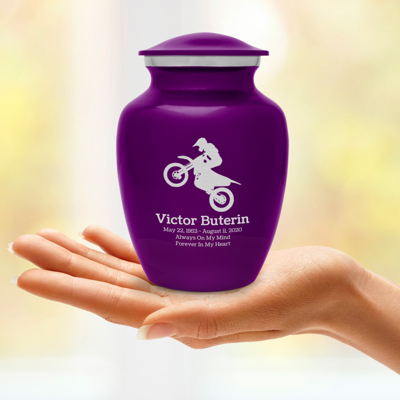 Dirt Bike Sharing Urn - Purple Luster