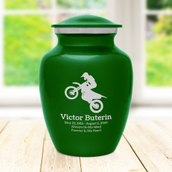 Dirt Bike Sharing Urn - Shamrock Green