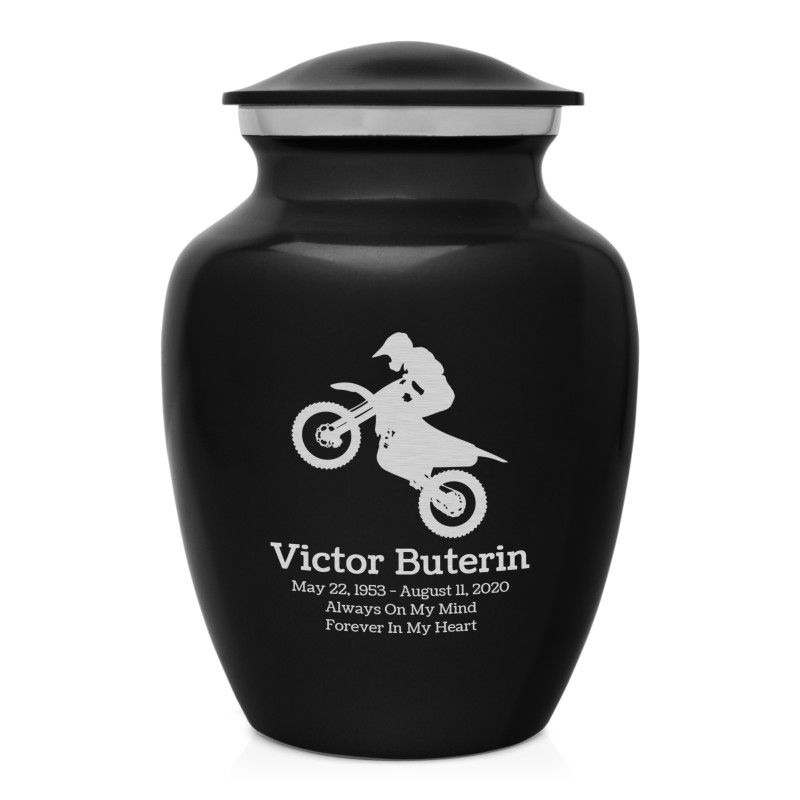 Dirt Bike Sharing Urn - Jet Black