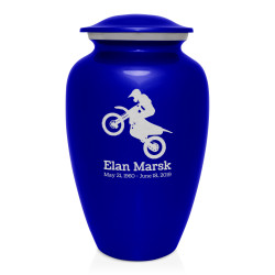 Dirt Bike Cremation Urn - Midnight Blue
