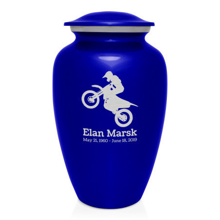 Dirt Bike Cremation Urn - Midnight Blue